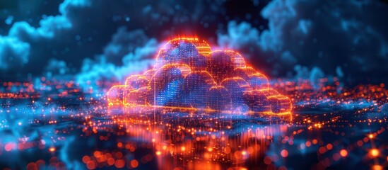 Fototapeta premium Digital Cloud Network Illustration