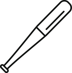Simple line drawing of a baseball bat, ideal for sports related designs and websites