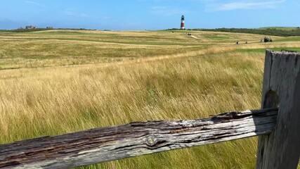 Nantucket Golf Course and Lighthouse Landscape