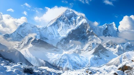 Obraz premium Beautiful scenic Himalayas covered in snow