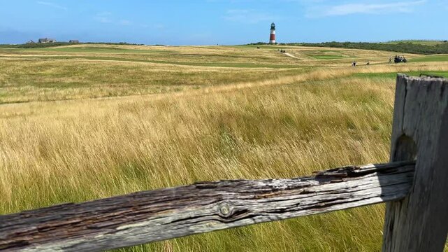 Nantucket Golf Course and Lighthouse Landscape