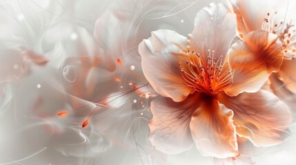 Abstract Flower Bloom with Soft, Swirling Background