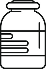 Closed glass jar with blank label is waiting to be filled and labeled