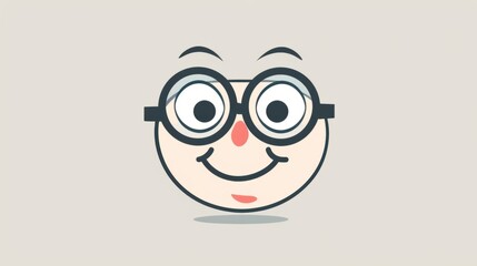 Obraz premium A cartoon face with glasses is smiling