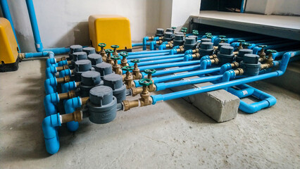 Water meters nicely arranged
