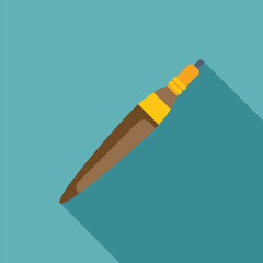 Electronic cigarette device with long shadow on turquoise background vaping icon in flat style