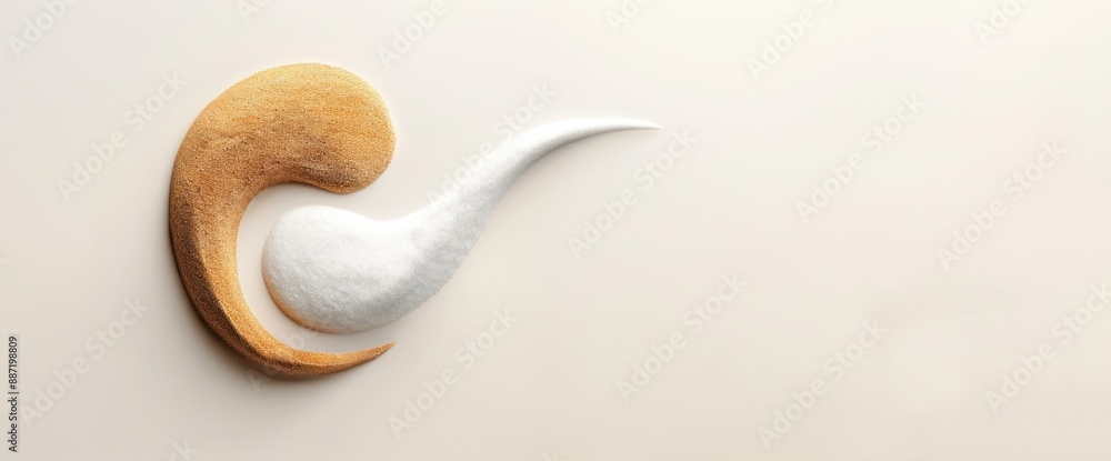 Poster subdued abstract yin-yang pattern with soft natural light and ample copy space