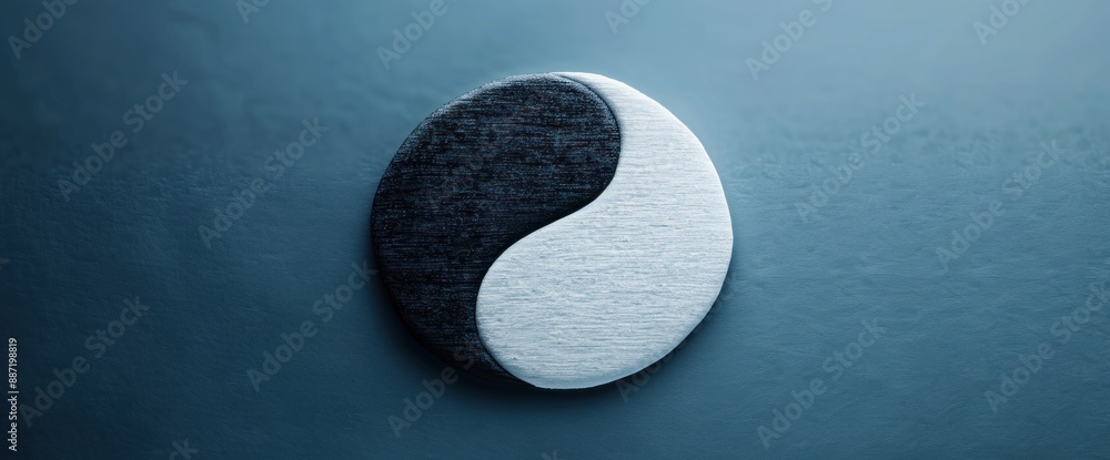 Poster subdued abstract yin-yang pattern with soft natural light and ample copy space