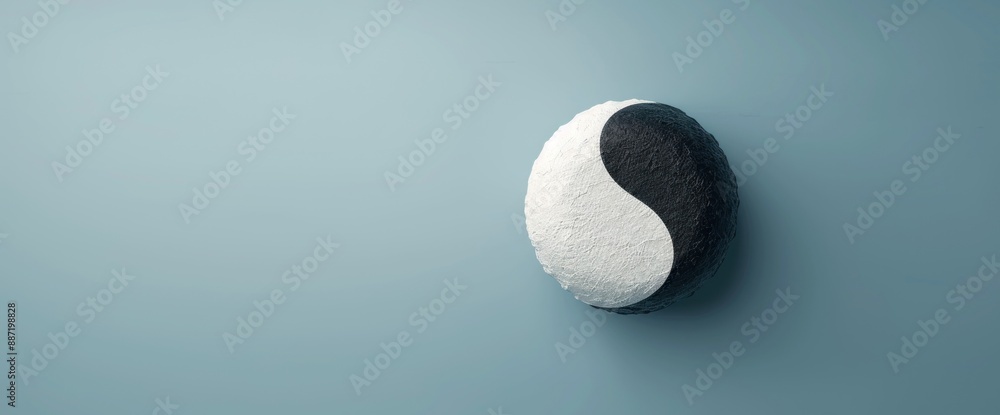 Poster subtle abstract yin-yang pattern featuring natural lighting and generous copy space