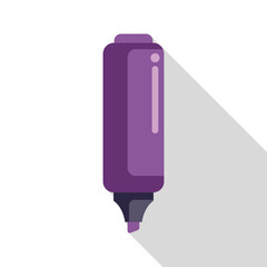 Purple marker pen is open and ready for drawing and writing