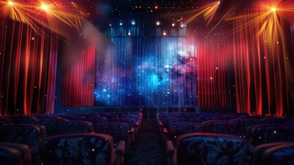 Abstract Movie Night. Colorful cinematic background concept