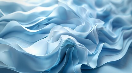 Obraz premium 3D render of an abstract blue and white background with flowing organic shapes, an elegant and fluid design, with highly detailed, smooth curves in high resolution with photorealistic