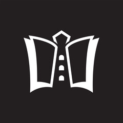 Clever Book and Lighthouse Logo Using Negative Space