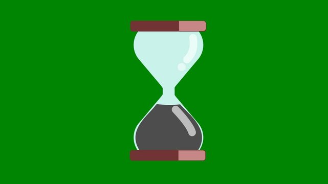 Sandwatch animation with green screen. 4k footage video traditional clock