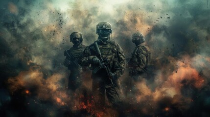 Military Might. Patriotic military background concept
