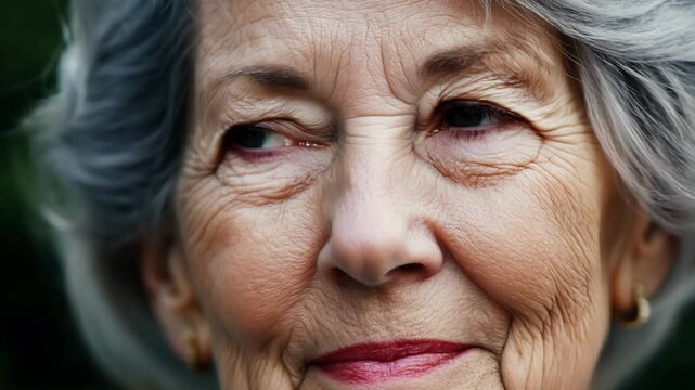 An authentic silverhaired woman leads by example inspiring those around her to be true to themselves.