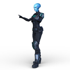 女性エイリアン　3DCGレンダリング