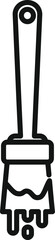 Simple icon of a paint brush dripping with black paint, ideal for design projects related to painting, creativity, and home improvement