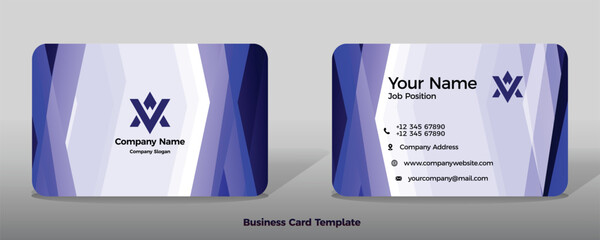 Business card template vector color abstract geometry card business finance industrial people dark blue