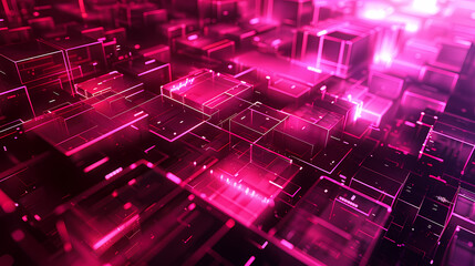 Obraz premium Abstract background of geometric red cubes