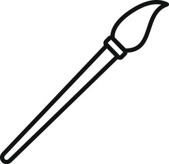 Simple thin line icon of an art brush for painting and drawing