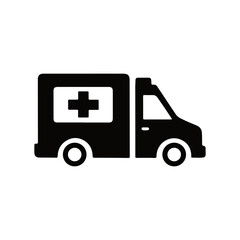Medical Ambulance Silhouette Logo Vector