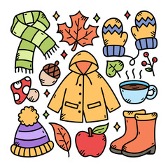 Autumn Season Doodle Illustration