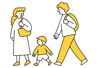 Boys going out with their parents