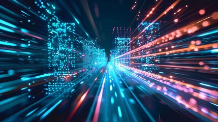 5G or 6G dot line mobile technology. Wireless data network and connection technology concept. high-speed, futuristic background. vector design.