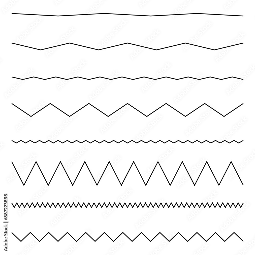 Aufkleber wavy lines pattern. geometric vector design. black simple lines. seamless horizontal.