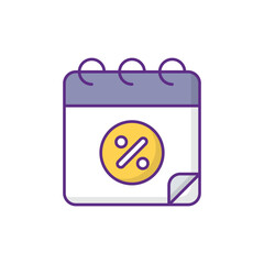 Calendar icon design with white background stock illustration