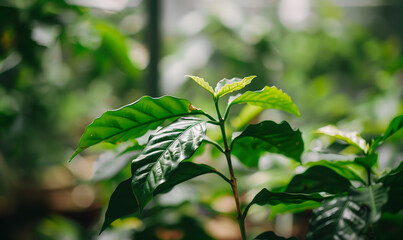 Obraz premium Pictures of coffee and coffee beans, coffee plants