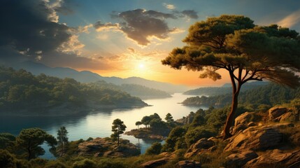 beautiful nature landscape panoramic photo