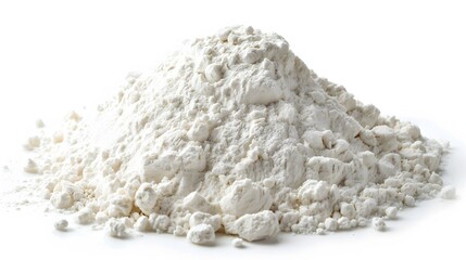 Heap of flour on white background. 