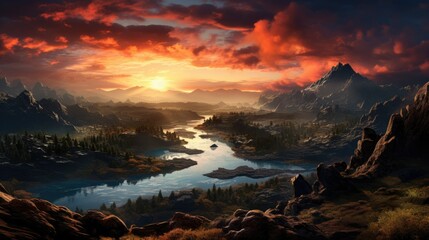 beautiful nature landscape panoramic photo