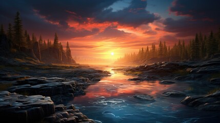 beautiful nature landscape panoramic photo