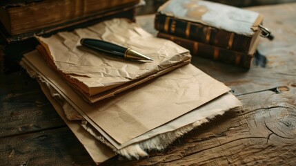 Brown paper with stationary