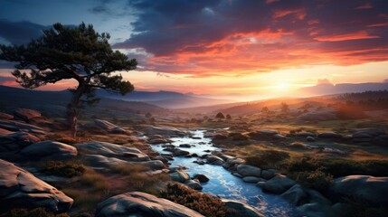 beautiful nature landscape panoramic photo