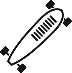 Simple icon of a longboard deck showing its wheels and grip tape