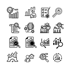 Icon set Inspection Illustration vector. 