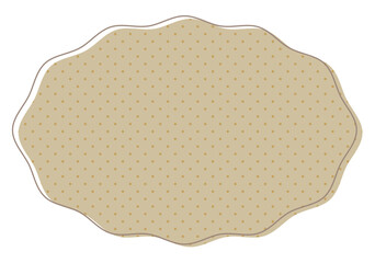 水玉模様のほわほわ吹き出し/ベージュ