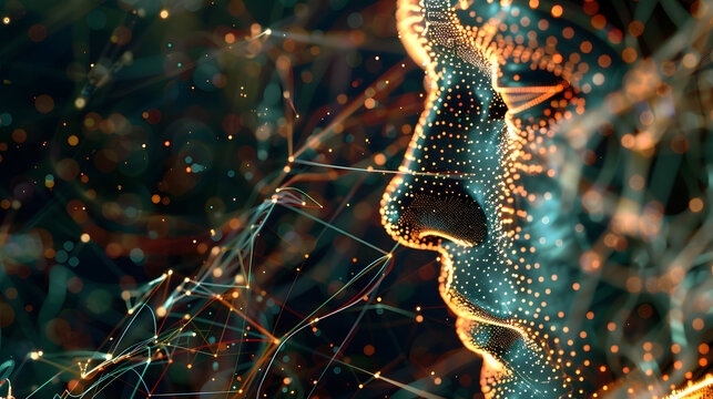 Robot head composed of artificial intelligence AI circuit electronic circuit