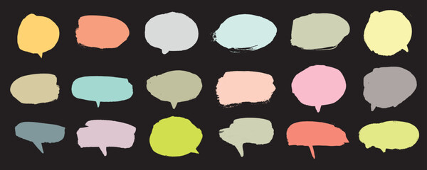 Cute vector speech bubble colorful set,Hand drawn set of speech bubbles with handwritten for book ,card, business, poster design. Vector illustration design for fashion fabrics,cute doodle