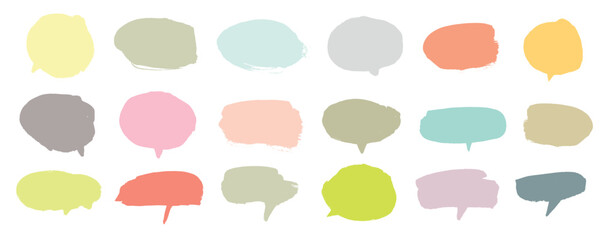 Cute vector speech bubble colorful set,Hand drawn set of speech bubbles with handwritten for book ,card, business, poster design. Vector illustration design for fashion fabrics,cute doodle