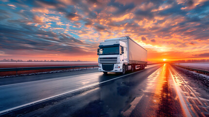 Truck at Sunset