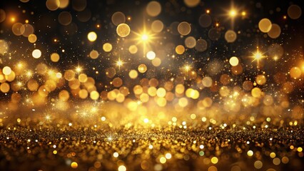 Abstract glittering lights in golden and black hues as the background, glitter, lights, gold, black, abstract