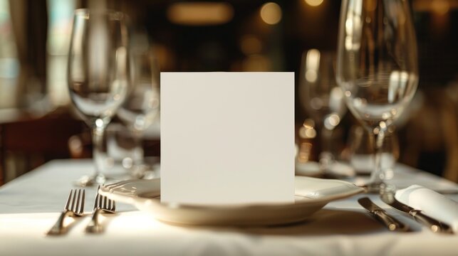 luxury dining table settings for invitation cards and restaurant menu.