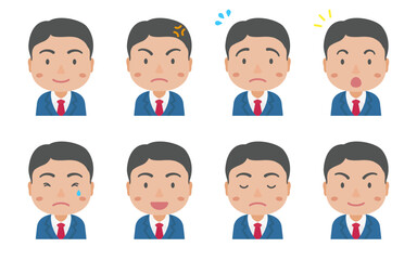 様々な表情のサラリーマン