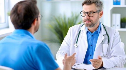 ysician and patient in a clinic, engaging in an informative and friendly