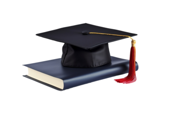 Iconic cap and diploma of a recent graduate On PNG Background